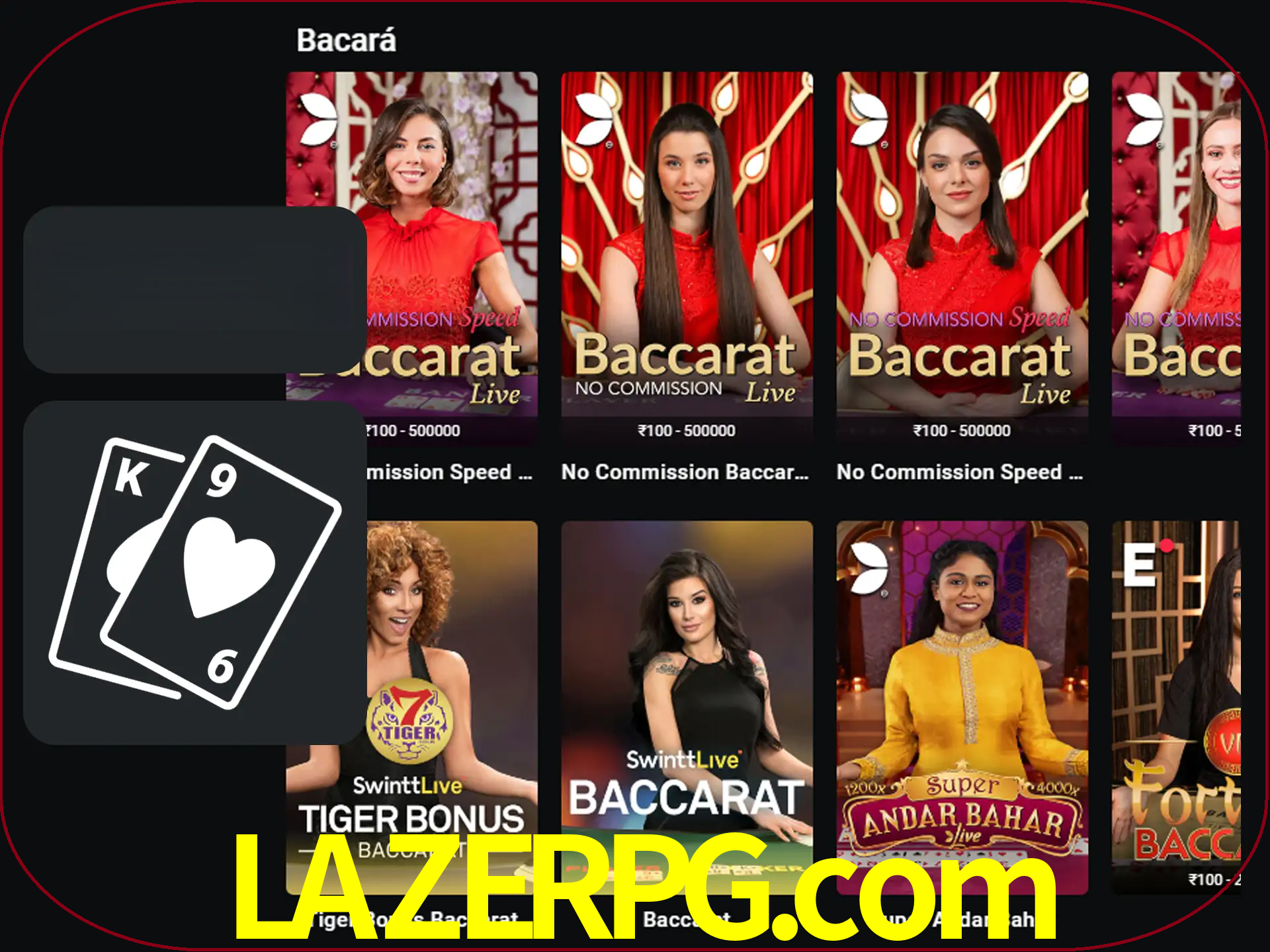 Ganhe muito dinheiro jogando jogos de bacará.